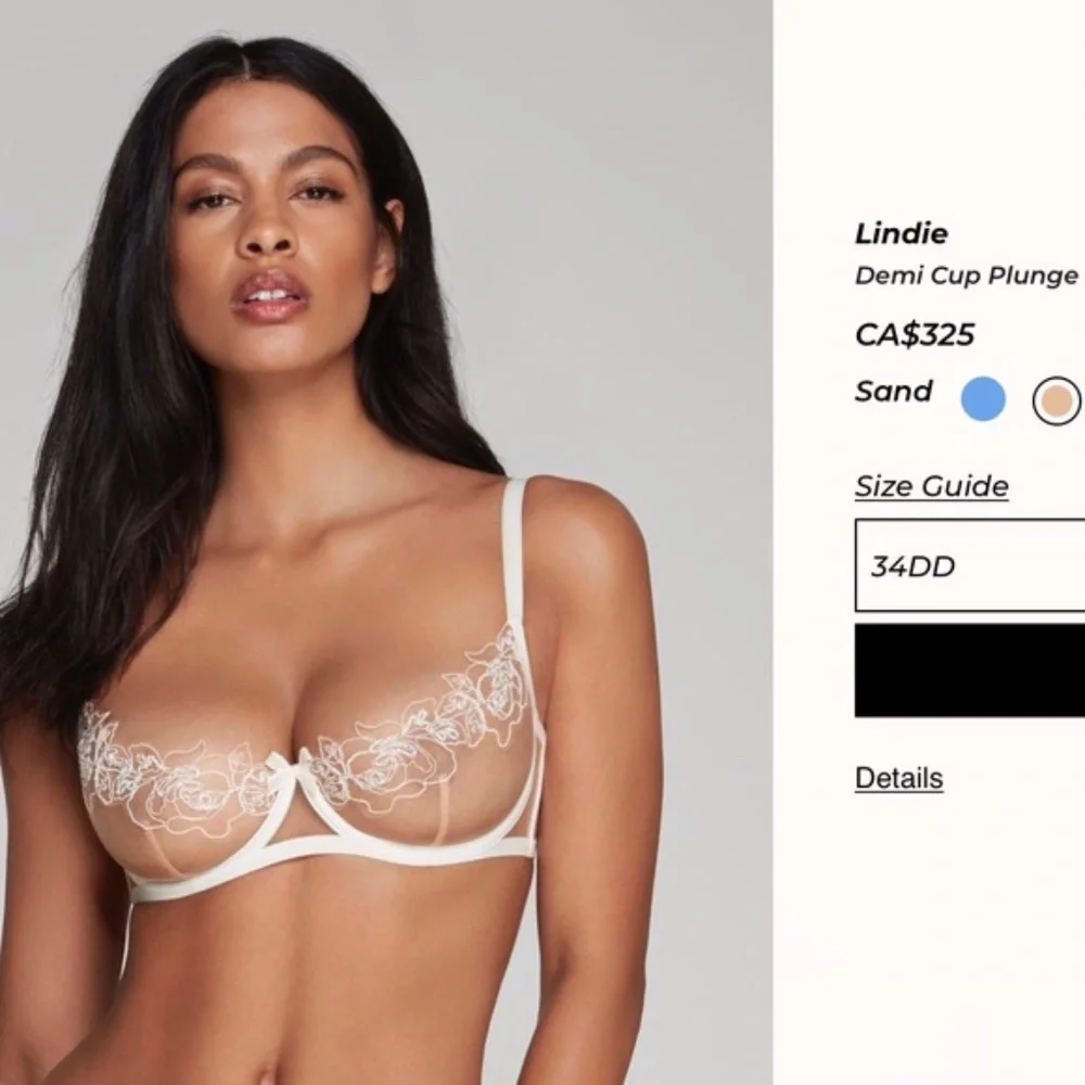 New Agent Provocateur Lindie Bridal Ivory Nude Bra 36D Medium - Picture 3 of 9